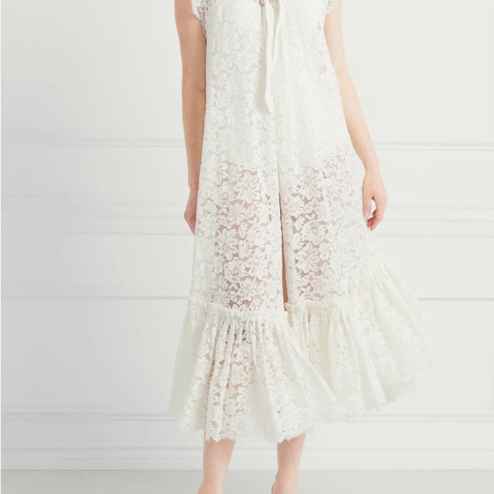 Hill House Home The Coco Duster in White Lace | Size S | NWT